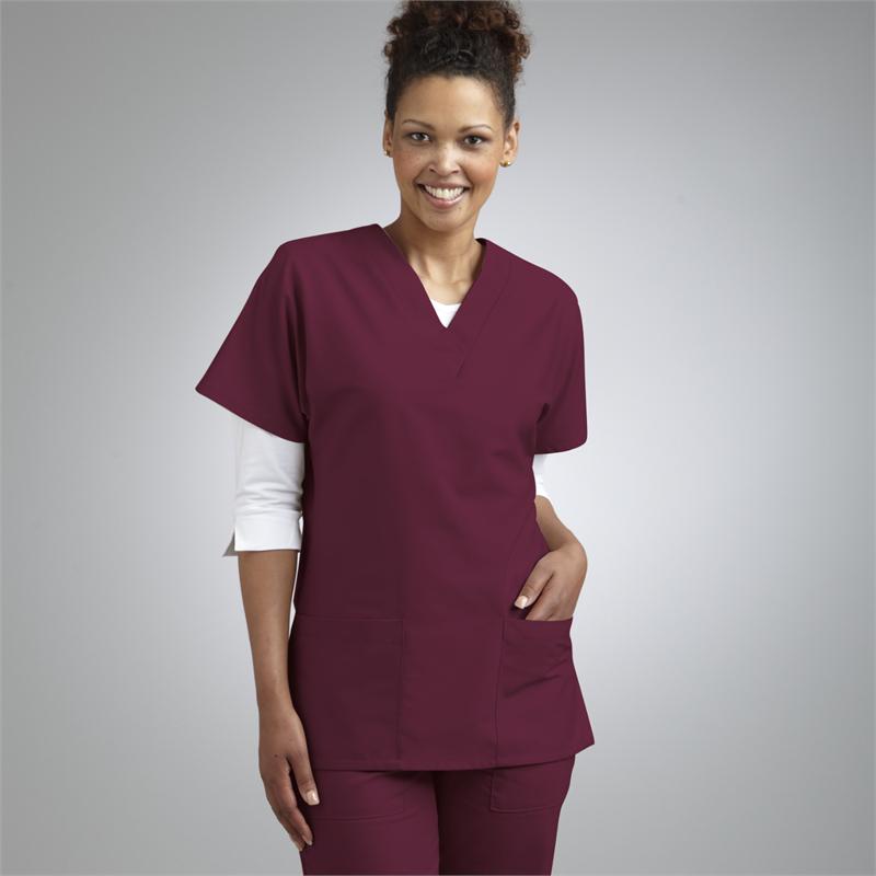 114147Cintas 2Pkt VNeck Scrub Top BurgundyPhysical Therapy